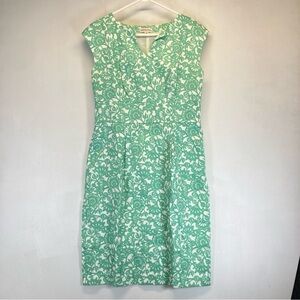 Merona Drees Women Mint Green Floral Paisley Empire Waist Side Size 10 Pockets